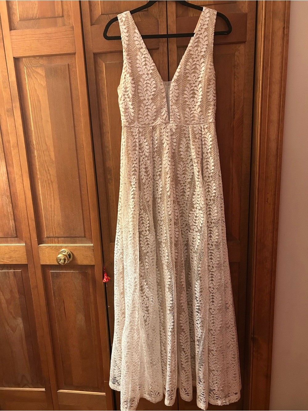Lulus Women’s Sz M Eliana White Lace Maxi Dress - Perfect for Weddings
